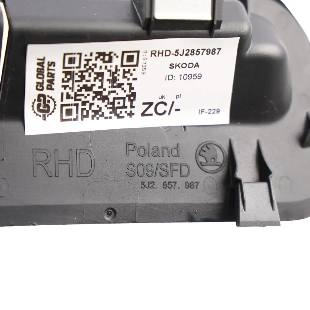 Skoda Fabia Mk2 Dashboard Dash Lower Covering Cap Trim Panel - SKU RHD-5J2857987 - Part number 5J2857987