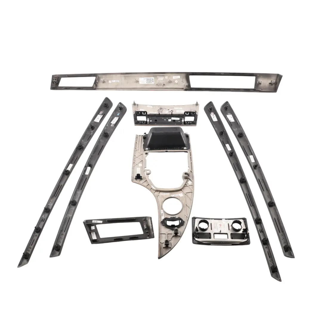 BMW E60 E61 LCI Centre Console Trim Strip Cover Set Wood Poplar Light - SKU RHD-6974720-1 - Part number 6974720