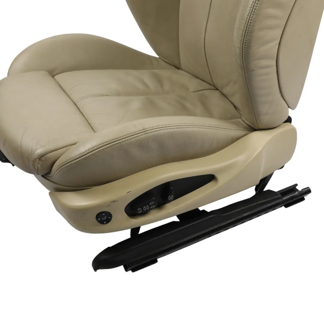 BMW E63 Coupe Front Seat Electric Heated Left N/S Leather Cream Beige - SKU RHD-7117021-1 - Part number 7117021