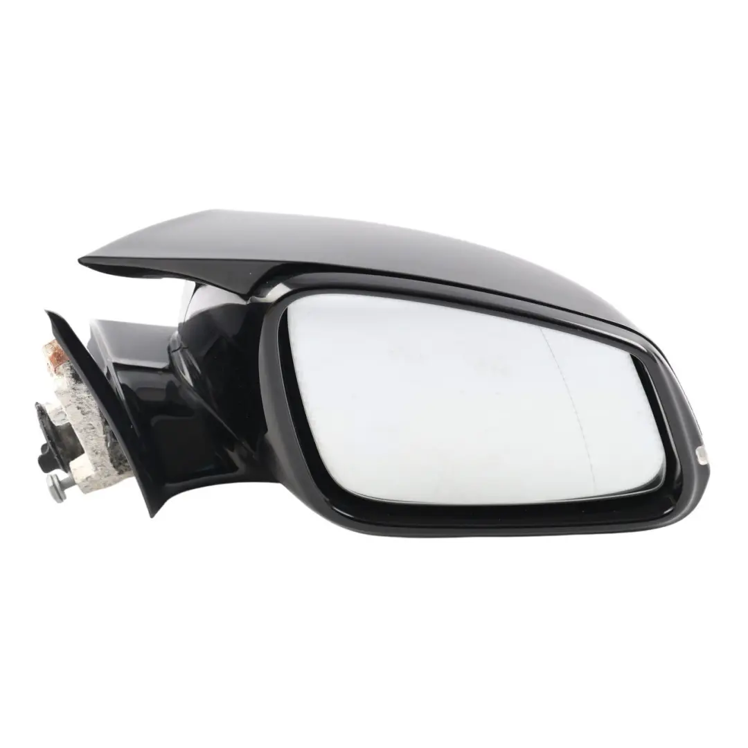 BMW F30 F31 Door Wing Mirror Shadow-Line Right O/S Black Sapphire 475 - SKU RHD-7245218-BS - Part number 7245218