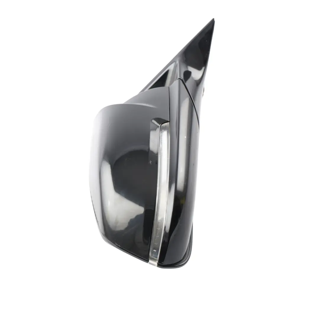 BMW F30 F31 Door Wing Mirror Shadow-Line Right O/S Black Sapphire 475 - SKU RHD-7245218-BS - Part number 7245218