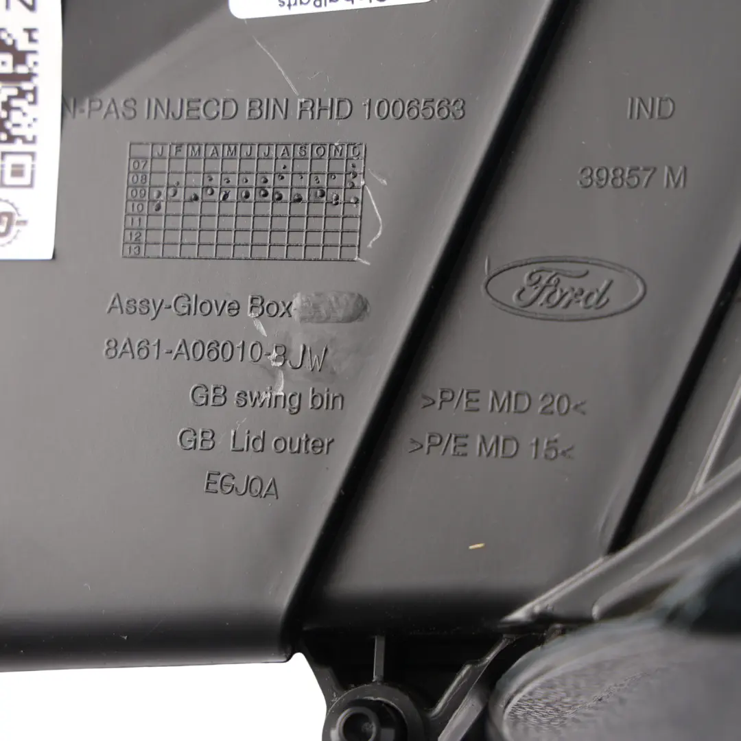 Ford Fiesta Mk7 Glove Box Dashboard Storage Compartment Lid - SKU RHD-8A61-A06010-BJW - Part number 8A61-A06010-BJW