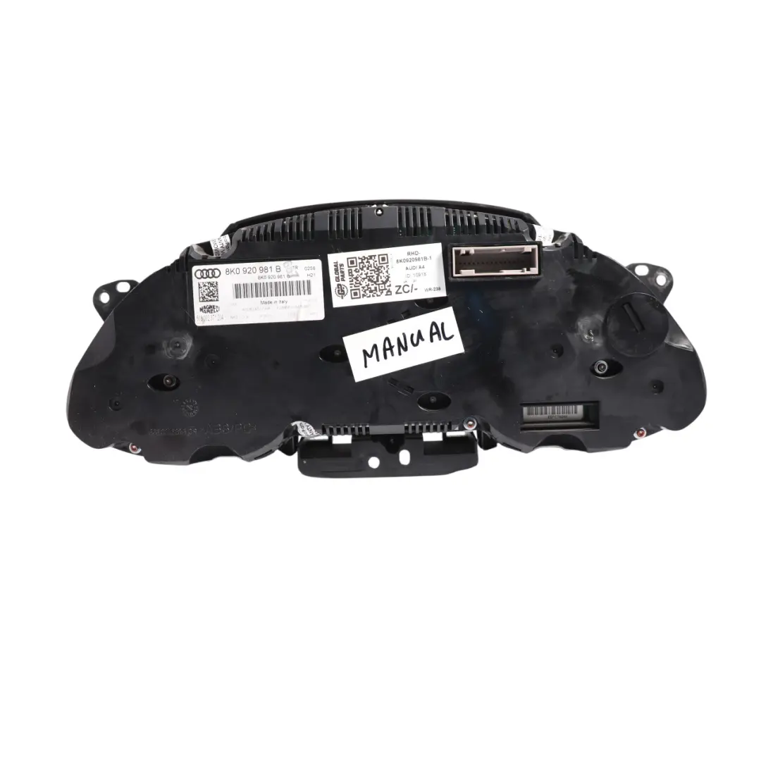 Instrument Cluster Speedometer Clocks Petrol Manual to Audi A4 B8 with Part number 8K0920981B Audi A4 B8 Instrument Cluster Speedometer Clocks Petrol Manual - SKU RHD-8K0920981B-1 - Part number 8K0920981B