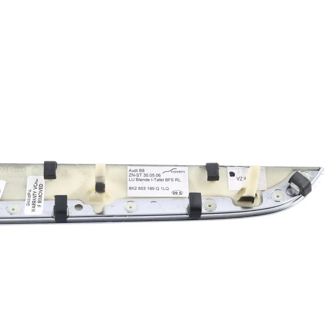 Audi A4 B8 Front Dashboard Interior Decor Trim Strip Cover Left N/S - SKU RHD-8K2853189Q-1 - Part number 8K2853189Q