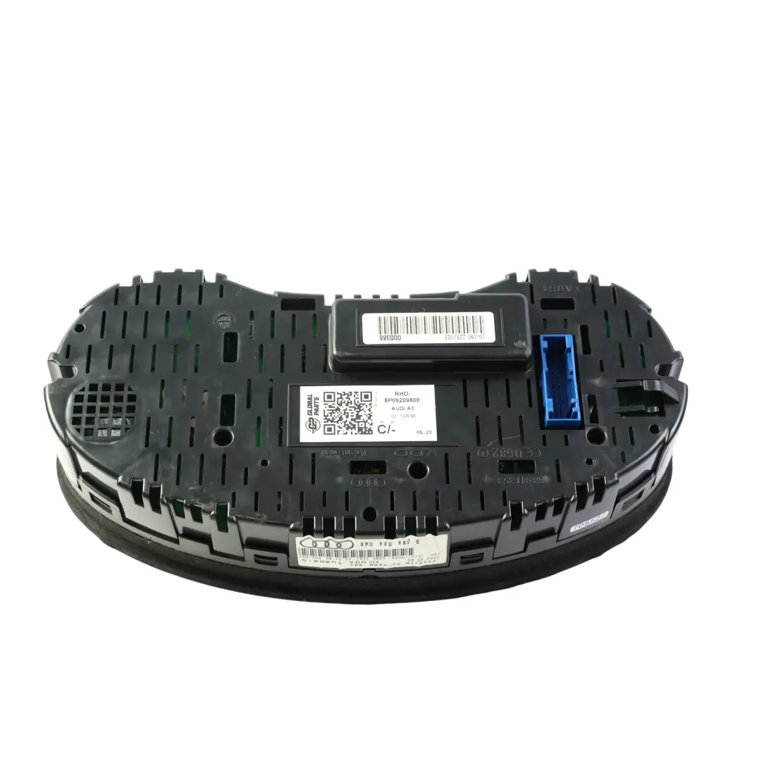 Audi A3 8P Instrument Cluster Speedometer Clock Speedo Petrol Manual - SKU RHD-8P0920980E - Part number 8P0920980E
