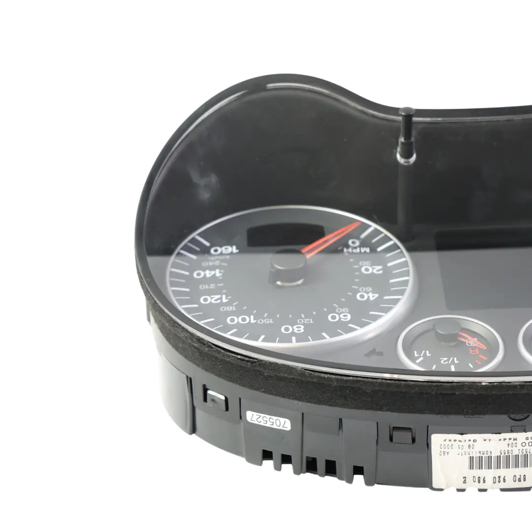Audi A3 8P Instrument Cluster Speedometer Clock Speedo Petrol Manual - SKU RHD-8P0920980E - Part number 8P0920980E