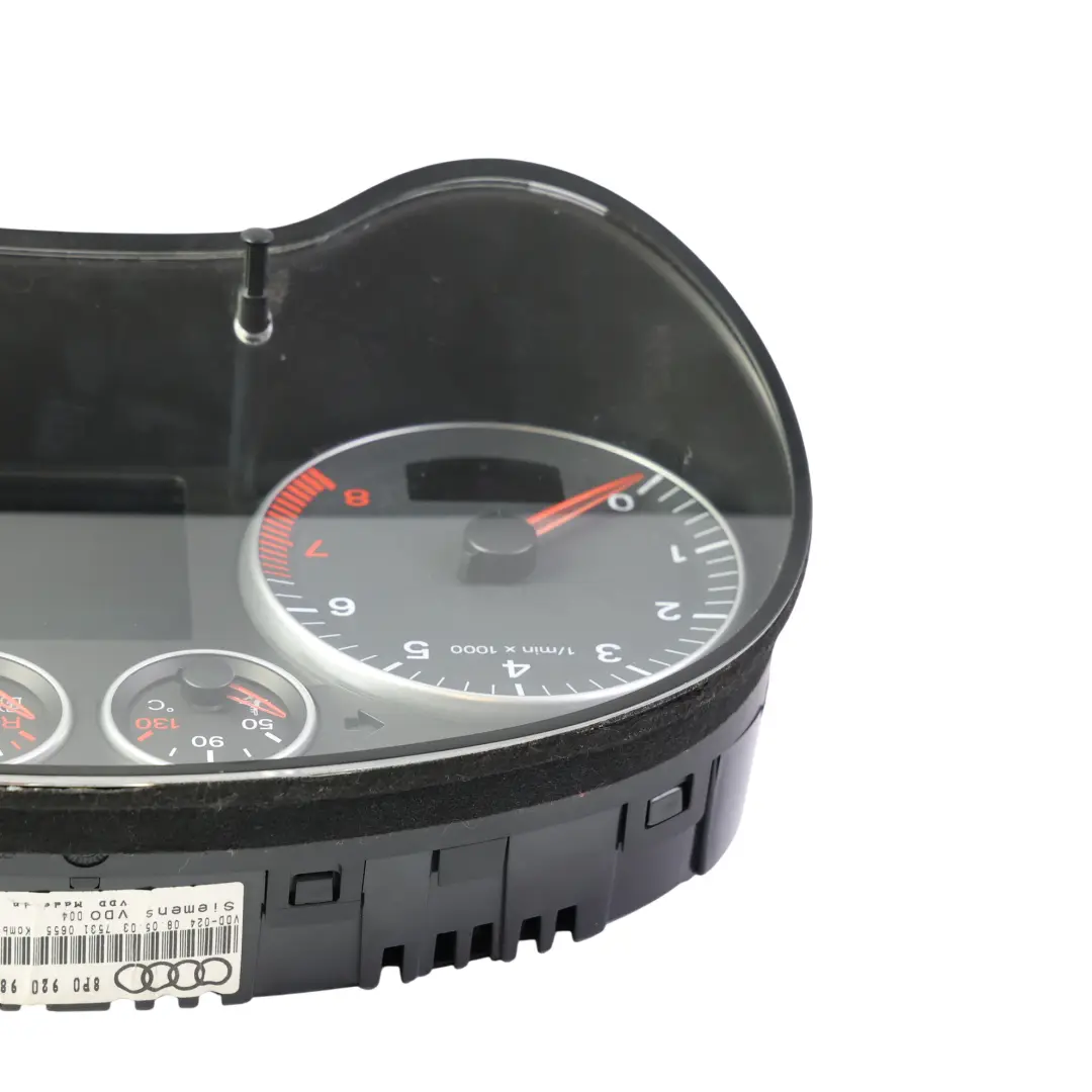 Instrument Cluster Speedometer Clock Speedo Petrol Manual to Audi A3 8P with Part number 8P0920980E Audi A3 8P Instrument Cluster Speedometer Clock Speedo Petrol Manual - SKU RHD-8P0920980E - Part number 8P0920980E