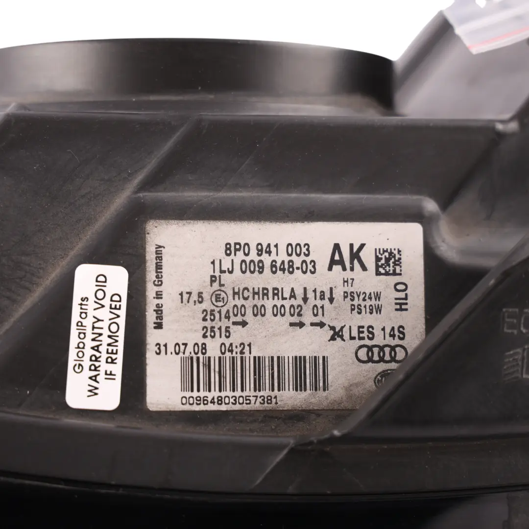 Audi A3 E 104 T Headlight Headlamp Light Lamp Front Left N/S - SKU RHD-8P0941003AK - Part number 8P0941003AK