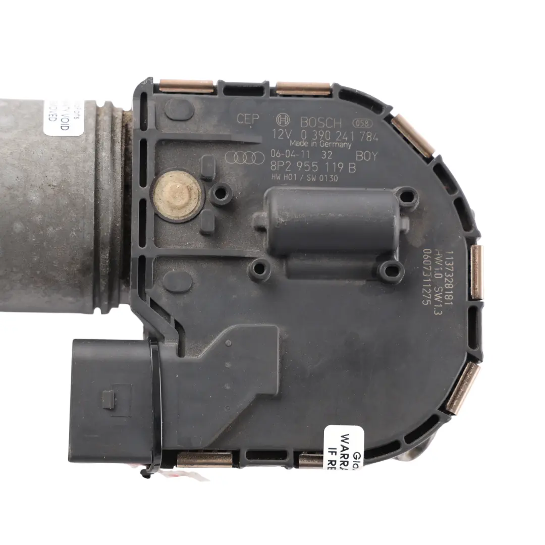 Windscreen Front Wiper Motor Assembly to Audi A3 8P with Part number 8P2955119B Audi A3 8P Windscreen Front Wiper Motor Assembly - SKU RHD-8P2955119B - Part number 8P2955119B