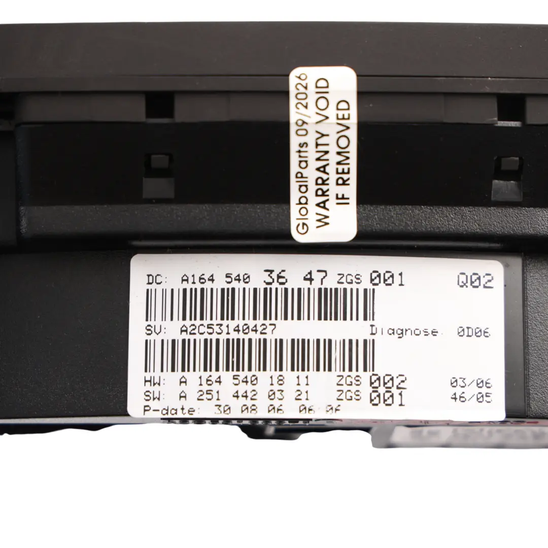 Mercedes GL500 X164 Instrument Cluster Speedometer Petrol Automatic - SKU RHD-A1645403647 - Part number A1645403647