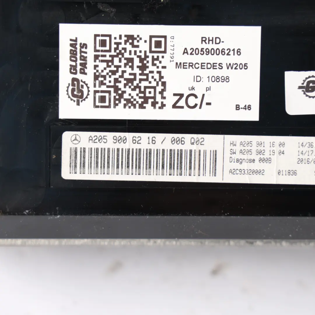 Dashboard Head Up Display Screen Control Unit to Mercedes W205 with Part number A2059006216 Mercedes W205 Dashboard Head Up Display Screen Control Unit - SKU RHD-A2059006216 - Part number A2059006216