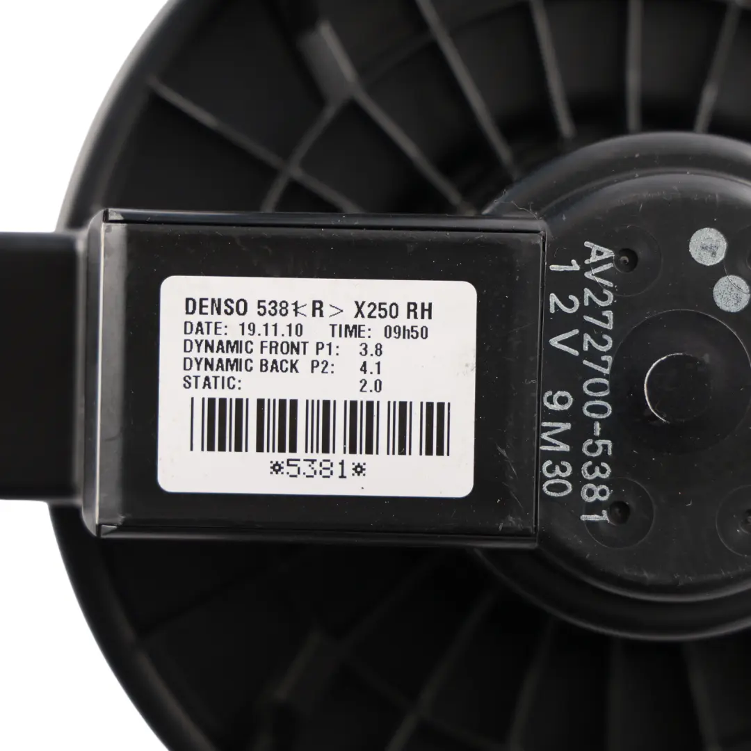 Heater Blower Fan Motor Unit to Jaguar XF X250 with Part number AV272700-5381 Jaguar XF X250 Heater Blower Fan Motor Unit - SKU RHD-AV272700-5381 - Part number AV272700-5381