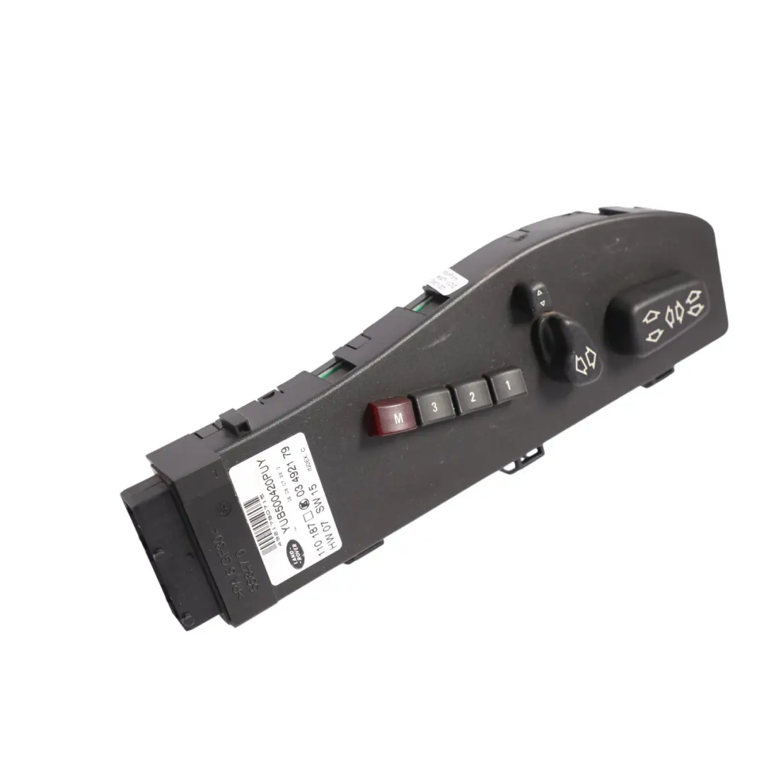 Memory Switch Panel Front Right O/S to Range Rover L322 Seat with Part number YUB500420PUY Range Rover L322 Seat Memory Switch Panel Front Right O/S - SKU RHD-YUB500420PUY - Part number YUB500420PUY