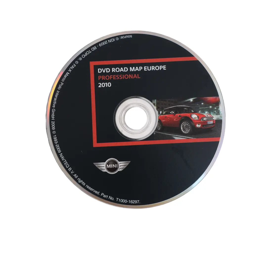 High Navigation DVD Disc 2010 Road Map Europe Professional to Mini with Part number T1000-16297 Mini High Navigation DVD Disc 2010 Road Map Europe Professional - SKU T1000-16297 - Part number T1000-16297