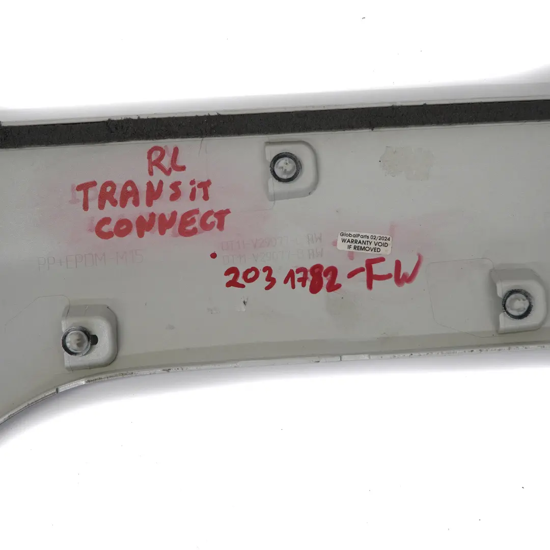 Puerta Trasera Izquierda Moldura Exterior Blanco Congelado para Ford Connect Transit con número de pieza 2031782 Ford Connect Transit Puerta Trasera Izquierda Moldura Exterior Blanco Congelado - SKU 2031782-FW - Número de pieza 2031782