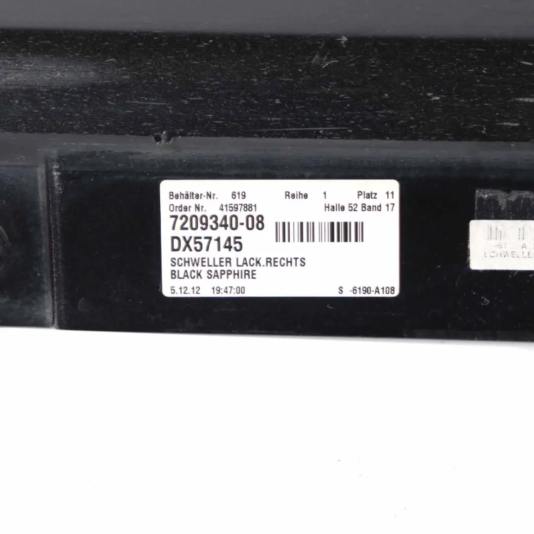 Side Skirt Door Sill Cover Panel Right O/S Black Sapphire Metallic - 475 to BMW F01 with Part number 2152312 BMW F01 Side Skirt Door Sill Cover Panel Right O/S Black Sapphire Metallic - 475 - SKU 2152312-BS - Part number 2152312