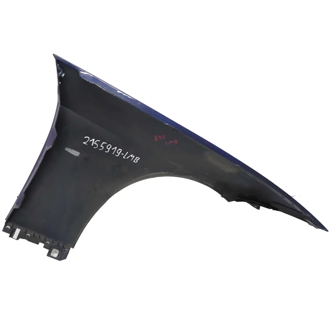 Side Panel Fender Wing Front Left N/S Le Mans Blue - 381 to BMW E92 Coupe with Part number 2155919 BMW E92 Coupe Side Panel Fender Wing Front Left N/S Le Mans Blue - 381 - SKU 2155919-LMB - Part number 2155919