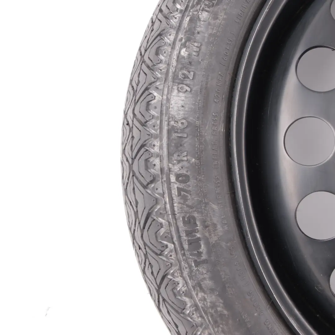  Roue secours Opel Astra H Roue compacte Acier R16 4J Continental 115/70 - SKU 2160115 - Numéro de pièce 2160115