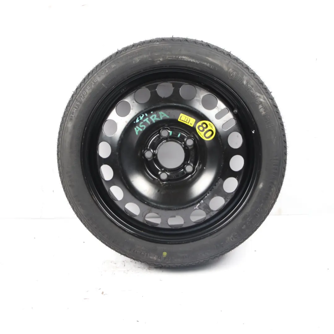 Spare Wheel Vauxhall Astra H Wheel Steel R16 4J ET:41 Continental 115/70 to with Part number 2160132 Spare Wheel Vauxhall Astra H Wheel Steel R16 4J ET:41 Continental 115/70 - SKU 2160132 - Part number 2160132