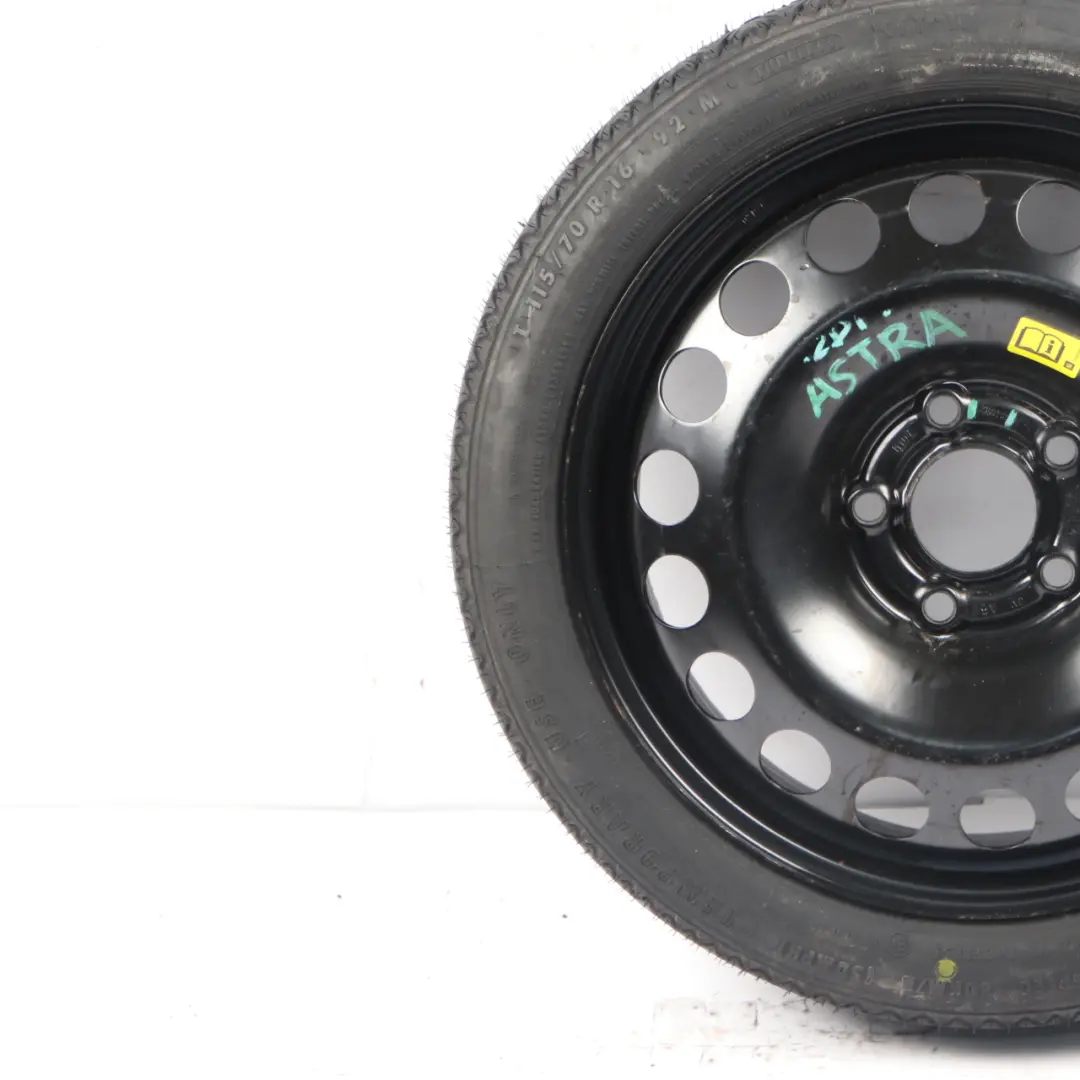  Spare Wheel Vauxhall Astra H Wheel Steel R16 4J ET:41 Continental 115/70 - SKU 2160132 - Part number 2160132