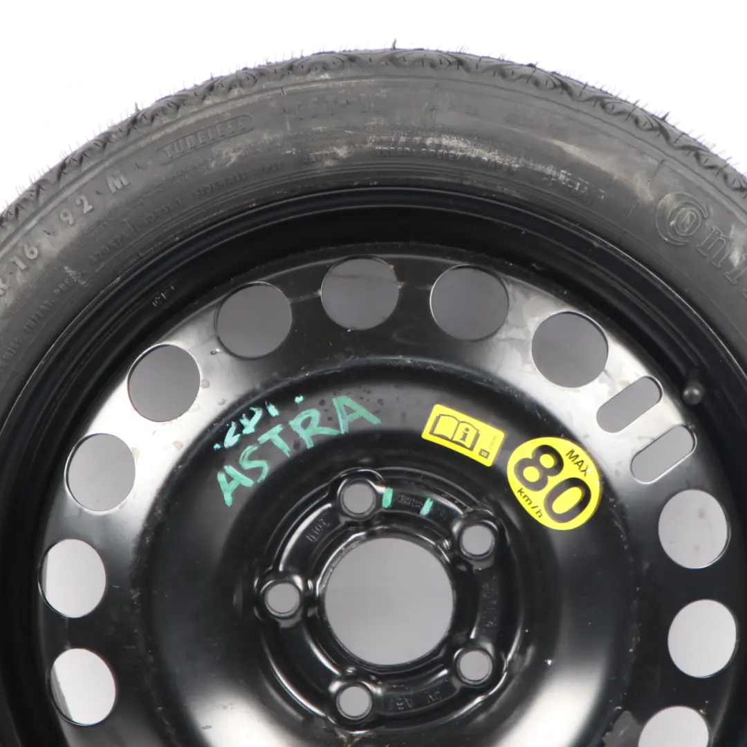  Spare Wheel Vauxhall Astra H Wheel Steel R16 4J ET:41 Continental 115/70 - SKU 2160132 - Part number 2160132