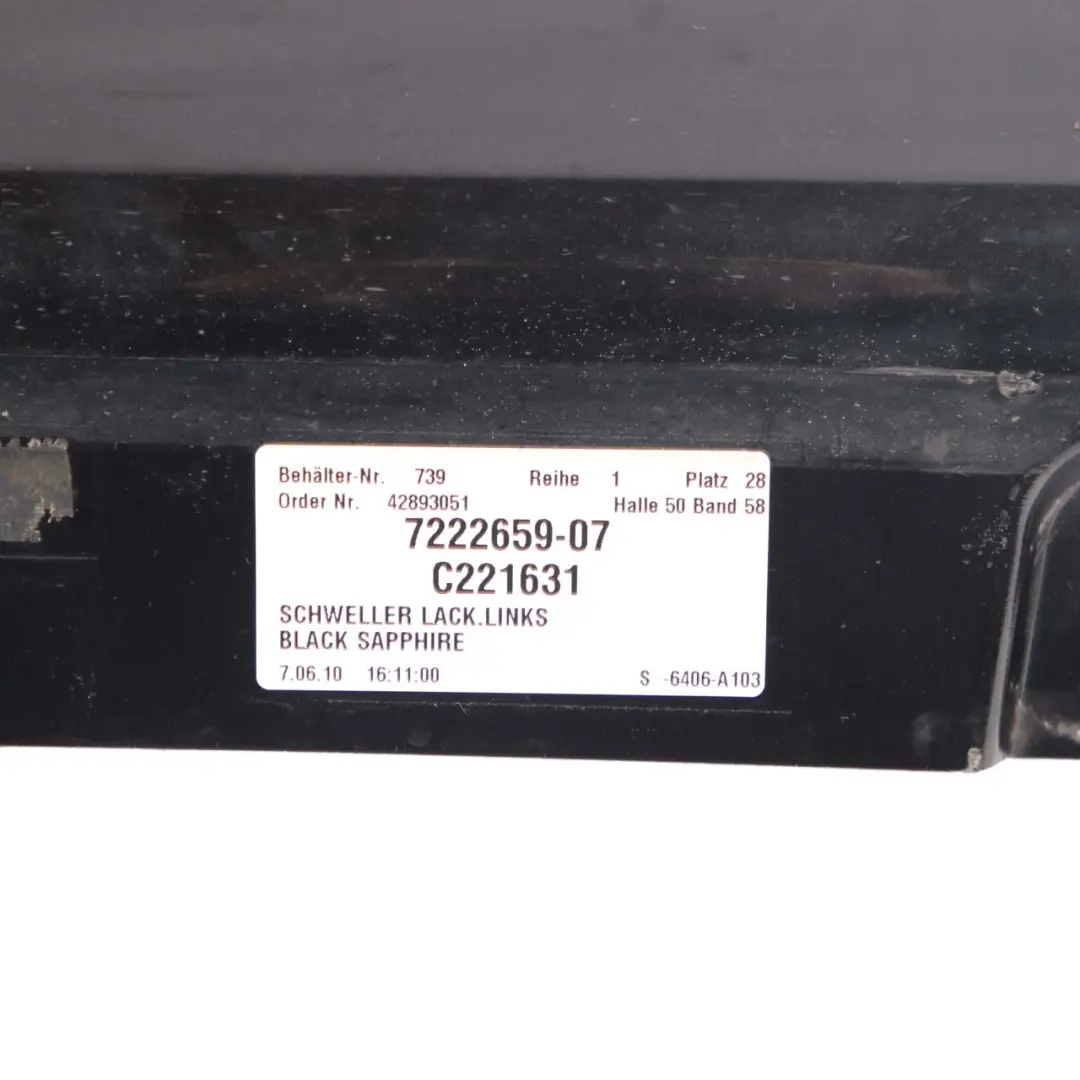 Side Skirt Door Sill Panel Left N/S Black Sapphire Metallic - 475 to BMW F07 GT with Part number 2163782 BMW F07 GT Side Skirt Door Sill Panel Left N/S Black Sapphire Metallic - 475 - SKU 2163782-BS - Part number 2163782