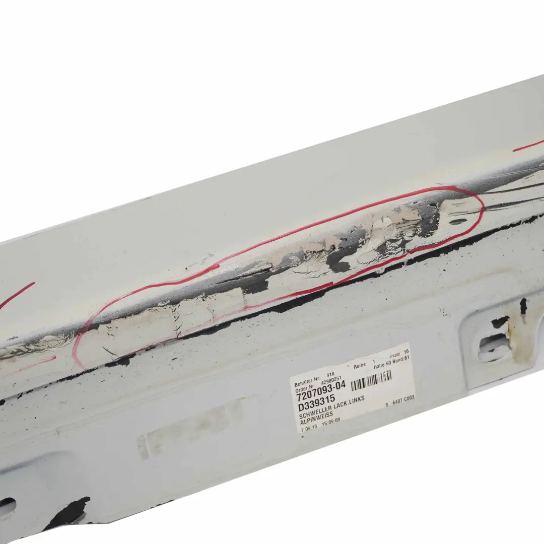 BMW F10 F11 Side Skirt Door Sill Cover Panel Left N/S Alpinweiss 3 - 300 - SKU 2209827-AW1 - Part number 2209827