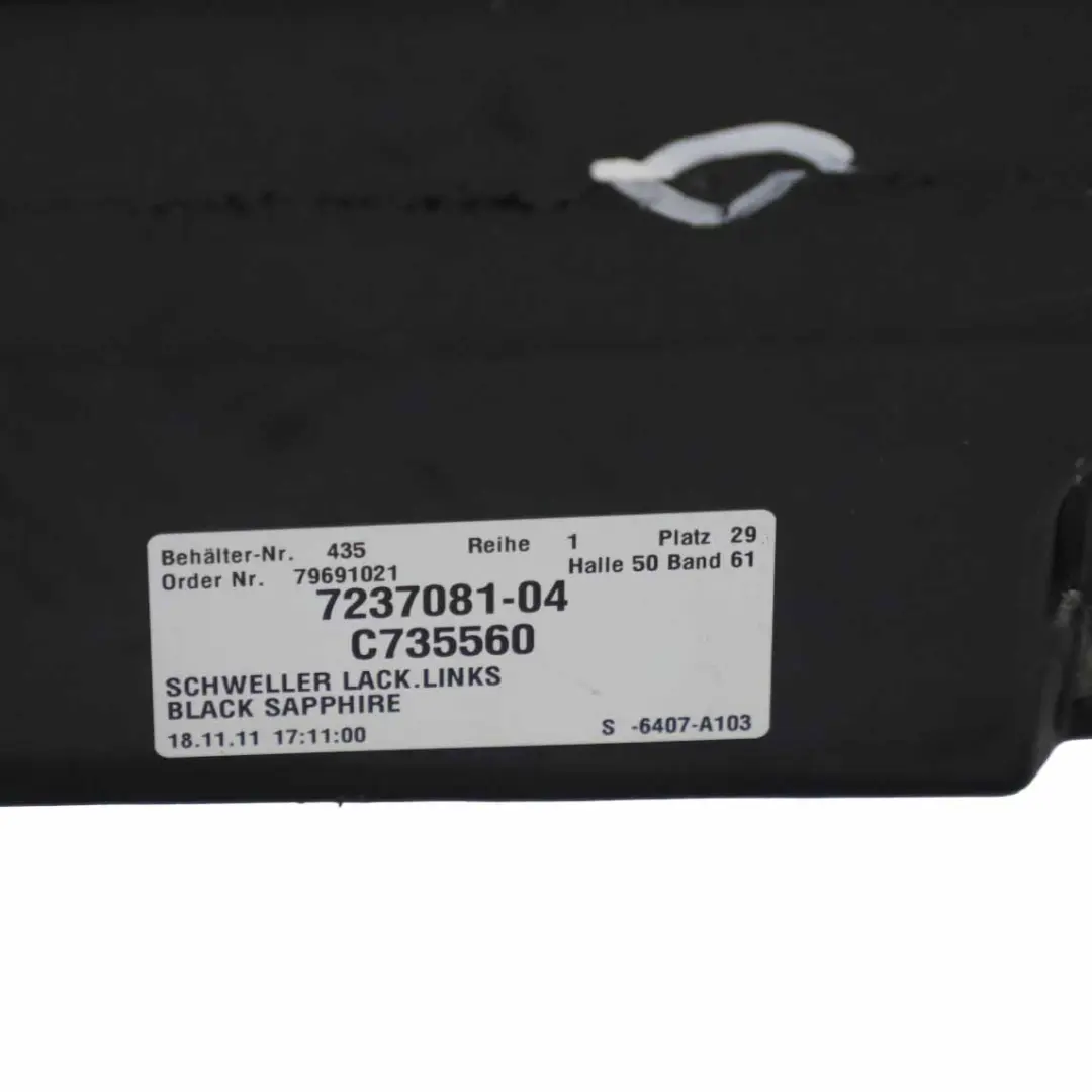 Pannello di copertura della soglia laterale sinistra Nero Zaffiro 475 per BMW F10 con numero di parte 2209827 BMW F10 Pannello di copertura della soglia laterale sinistra Nero Zaffiro 475 - SKU 2209827-BS1 - Numero di parte 2209827