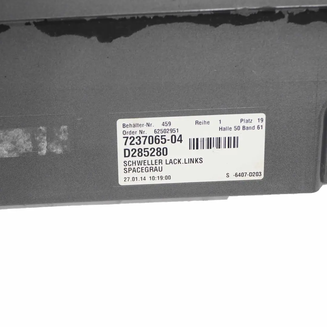 BMW F10 F11 Side Skirt Door Sill Cover Panel Left N/S Spacegrau Space Grey - A52 - SKU 2209827-SCG3 - Part number 2209827