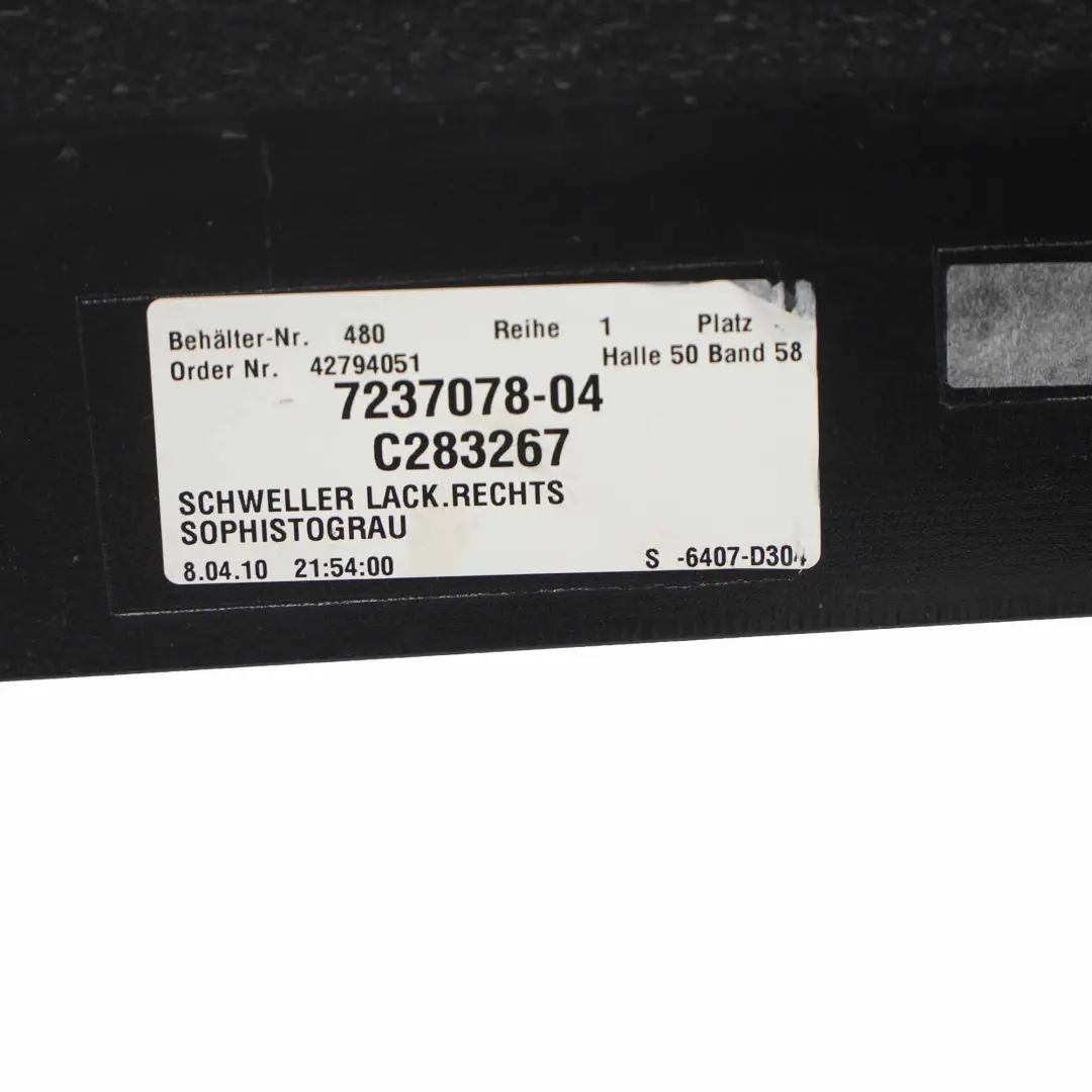 BMW F10 F11 Schwellerleiste Schweller Blende Rechts Sophistograu Metallic - A90 - SKU 2209828-SOP1 - Teilenummer 2209828