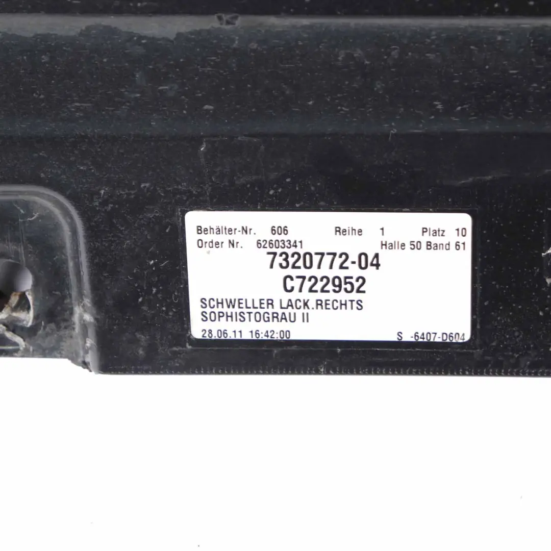 BMW F10 F11 Side Skirt Door Sill Cover Panel Right O/S Sophistograu Grey - A90 - SKU 2209828-SOP2 - Part number 2209828