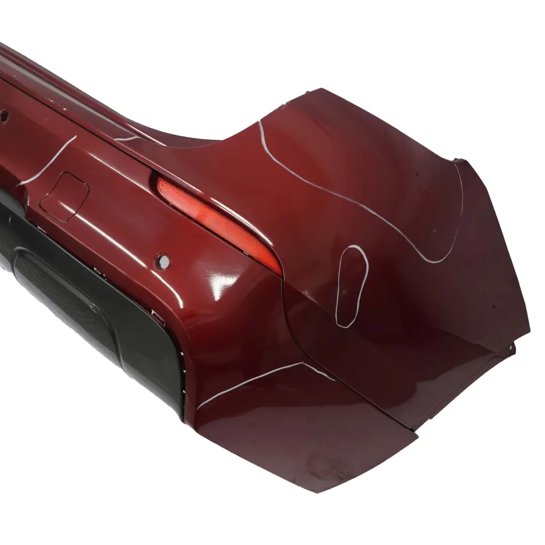 Complete Rear Bumper Trim Panel PDC Vermillion Red - A82 to BMW X1 E84 M Sport with Part number 2212611 BMW X1 E84 M Sport Complete Rear Bumper Trim Panel PDC Vermillion Red - A82 - SKU 2212611-VER - Part number 2212611