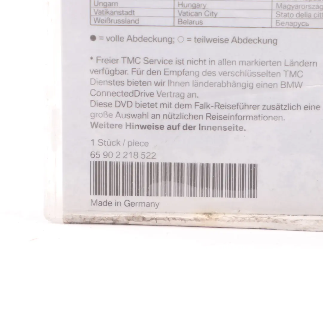 BMW Disc Professional Navigation DVD Road Map Europe 2012 - SKU 2218522 - Part number 2218522