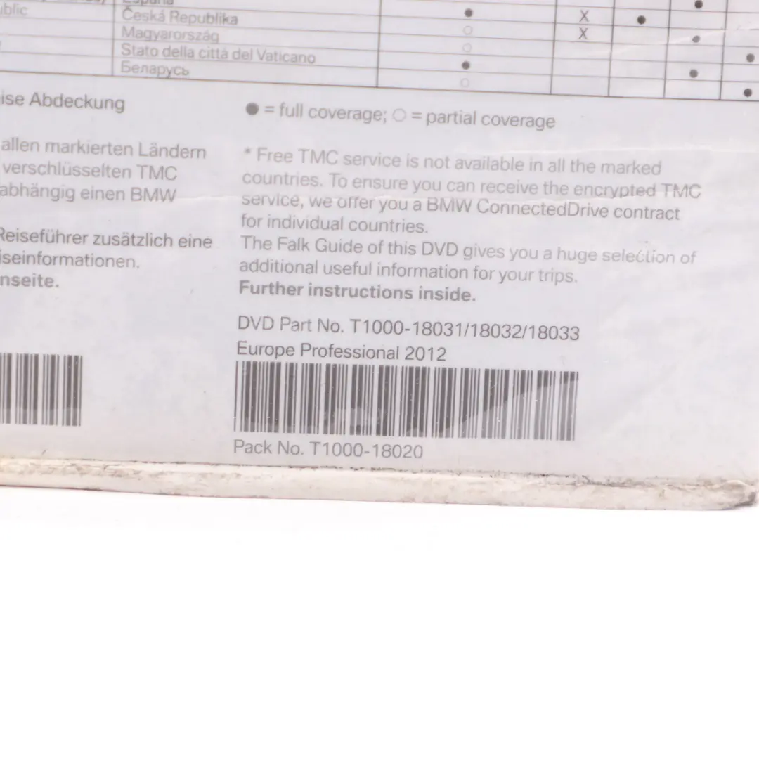 Disc Professional Navigation DVD Road Map Europe 2012 to BMW with Part number 2218522 BMW Disc Professional Navigation DVD Road Map Europe 2012 - SKU 2218522 - Part number 2218522