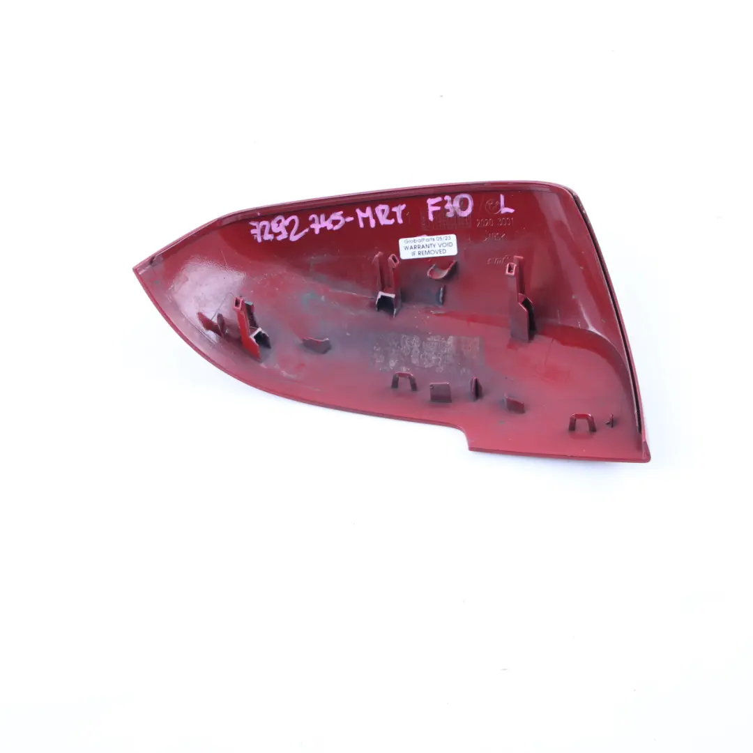 Wing Mirror Cover BMW F30 F31 Cap Casing Left N/S Melbourne Red Metallic - A75 to with Part number 2222543 Wing Mirror Cover BMW F30 F31 Cap Casing Left N/S Melbourne Red Metallic - A75 - SKU 2222543-MRT - Part number 2222543