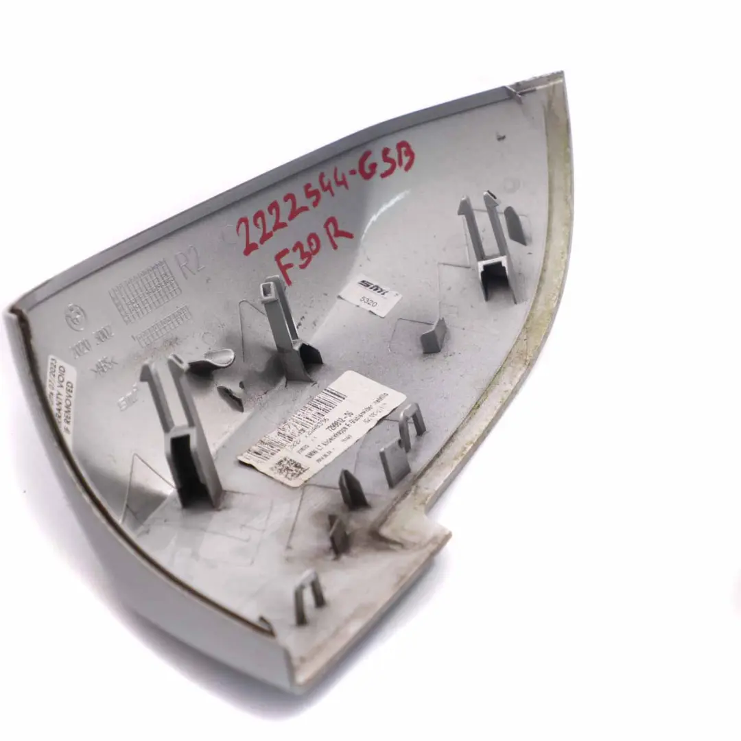 Cap Casing Right Mirror Wing Glacier Silver Metallic - A83 to BMW F30 F31 Cover with Part number 2222544 BMW F30 F31 Cover Cap Casing Right Mirror Wing Glacier Silver Metallic - A83 - SKU 2222544-GSB - Part number 2222544