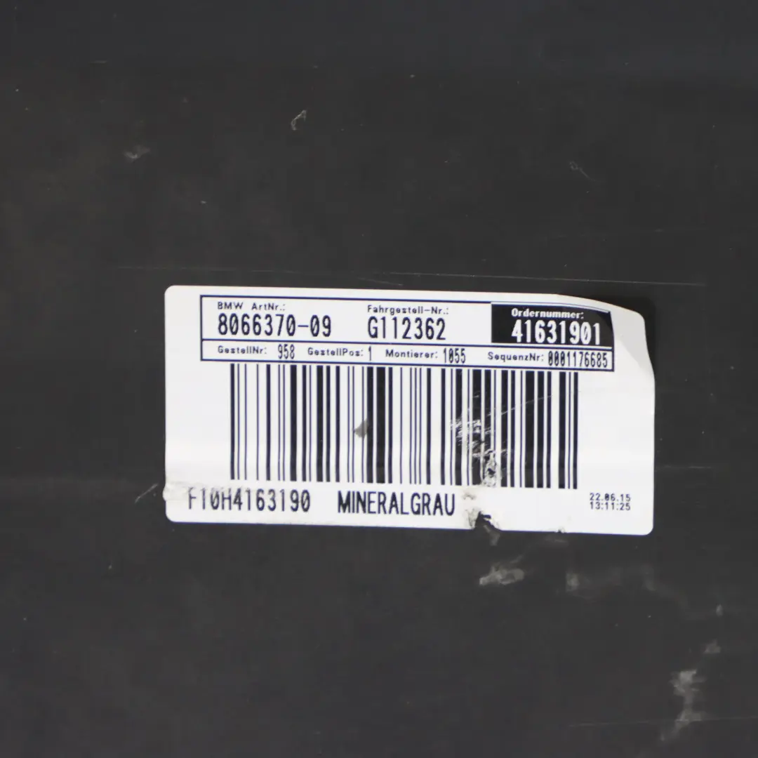 BMW F10 Rear Bumper Panel M Sport PDC Covering Mineral Grey Metallic - B39 - SKU 2223018-MG2 - Part number 2223018
