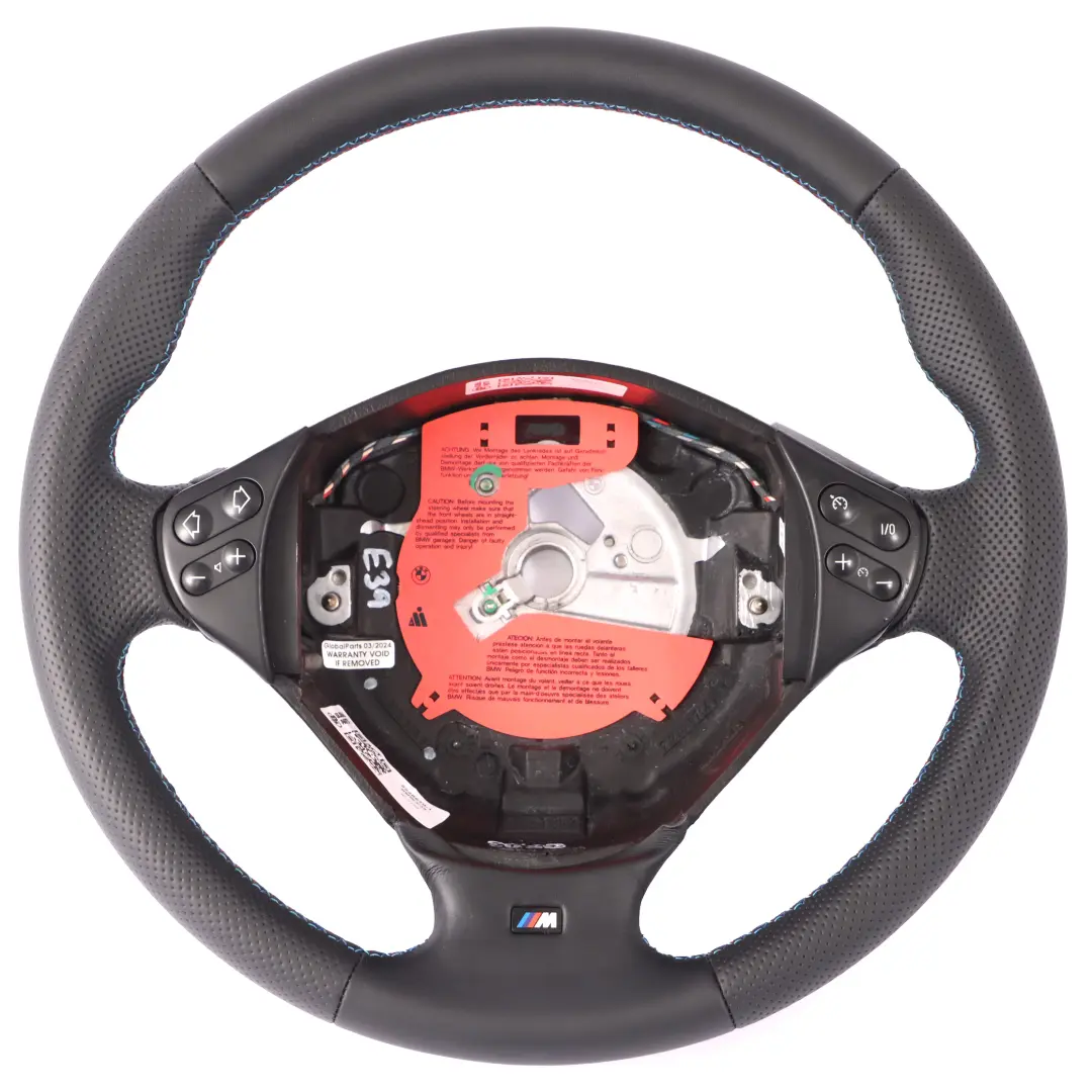 BMW E39 E38 NEW Black Leather M Sport Steering Wheel Tricolored - SKU 2228670-1 - Part number 2228670