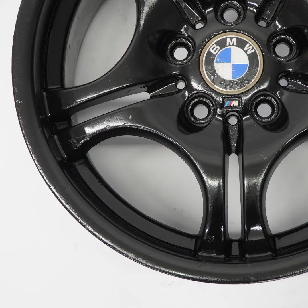 Hinterrad Schwarz Felge 17" M Doppel speiche 68 8,5J ET:50 für BMW E46 mit Teilenummer 2229135 BMW E46 Hinterrad Schwarz Felge 17" M Doppel speiche 68 8,5J ET:50 - SKU 2229135-2 - Teilenummer 2229135
