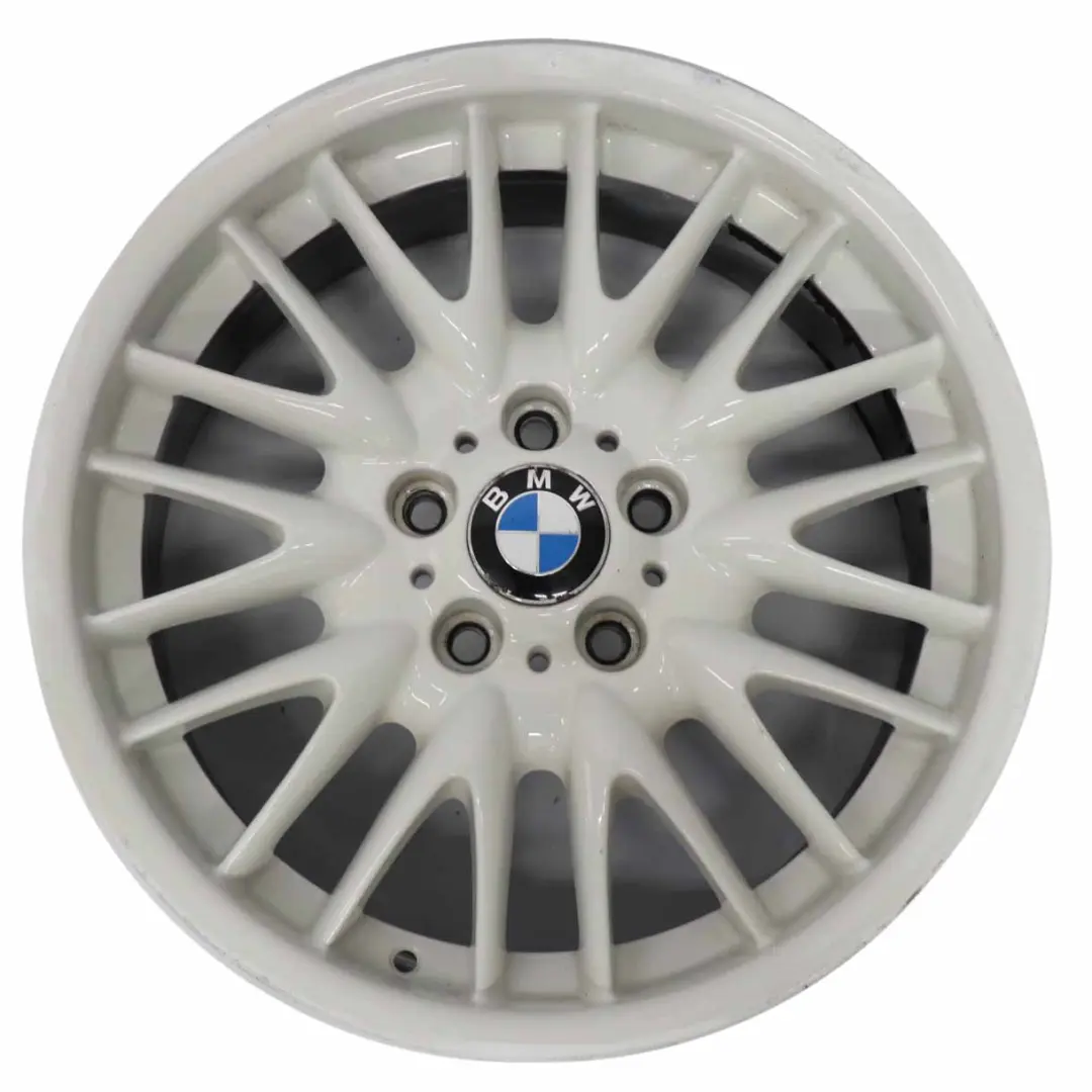 Weißes Hinterrad Felge V-Speiche 72 18" 8,5J ET:50 für BMW E46 mit Teilenummer 2229155 BMW E46 Weißes Hinterrad Felge V-Speiche 72 18" 8,5J ET:50 - SKU 2229155-1 - Teilenummer 2229155