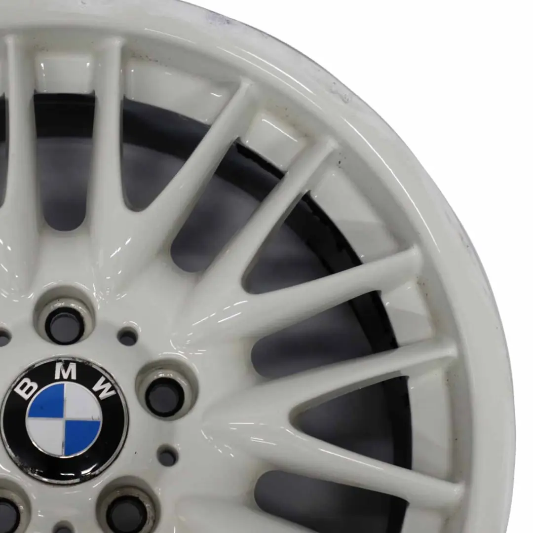 White Wheel Alloy Rim V spoke 72 18" 8,5J ET:50 to BMW E46 Rear with Part number 2229155 BMW E46 Rear White Wheel Alloy Rim V spoke 72 18" 8,5J ET:50 - SKU 2229155-1 - Part number 2229155
