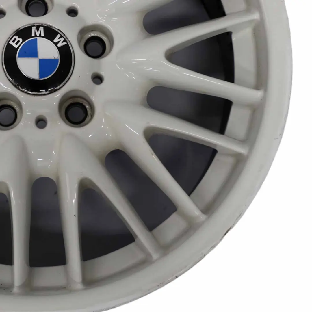 Roue Arrière Blanche Jante Alliage Rayons V 72 18" 8,5J ET:50 pour BMW E46 à propos du numéro de pièce 2229155 BMW E46 Roue Arrière Blanche Jante Alliage Rayons V 72 18" 8,5J ET:50 - SKU 2229155-1 - Numéro de pièce 2229155