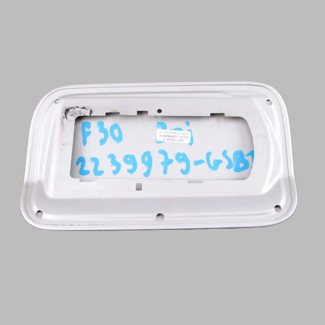 Fill In Flap Cap Glacier Silver Metallic - A83 to BMW F30 F80 M3 Fuel Cover with Part number 2239979 BMW F30 F80 M3 Fuel Cover Fill In Flap Cap Glacier Silver Metallic - A83 - SKU 2239979-GSB1 - Part number 2239979