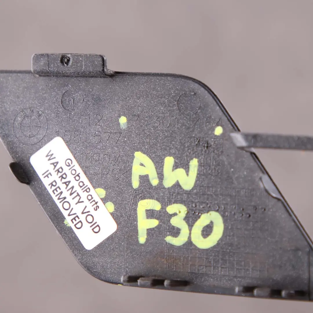 BMW F30 Rear Bumper Flap Towing Eye Alpine White - 300 7301464 - SKU 2240007-AW - Part number 2240007