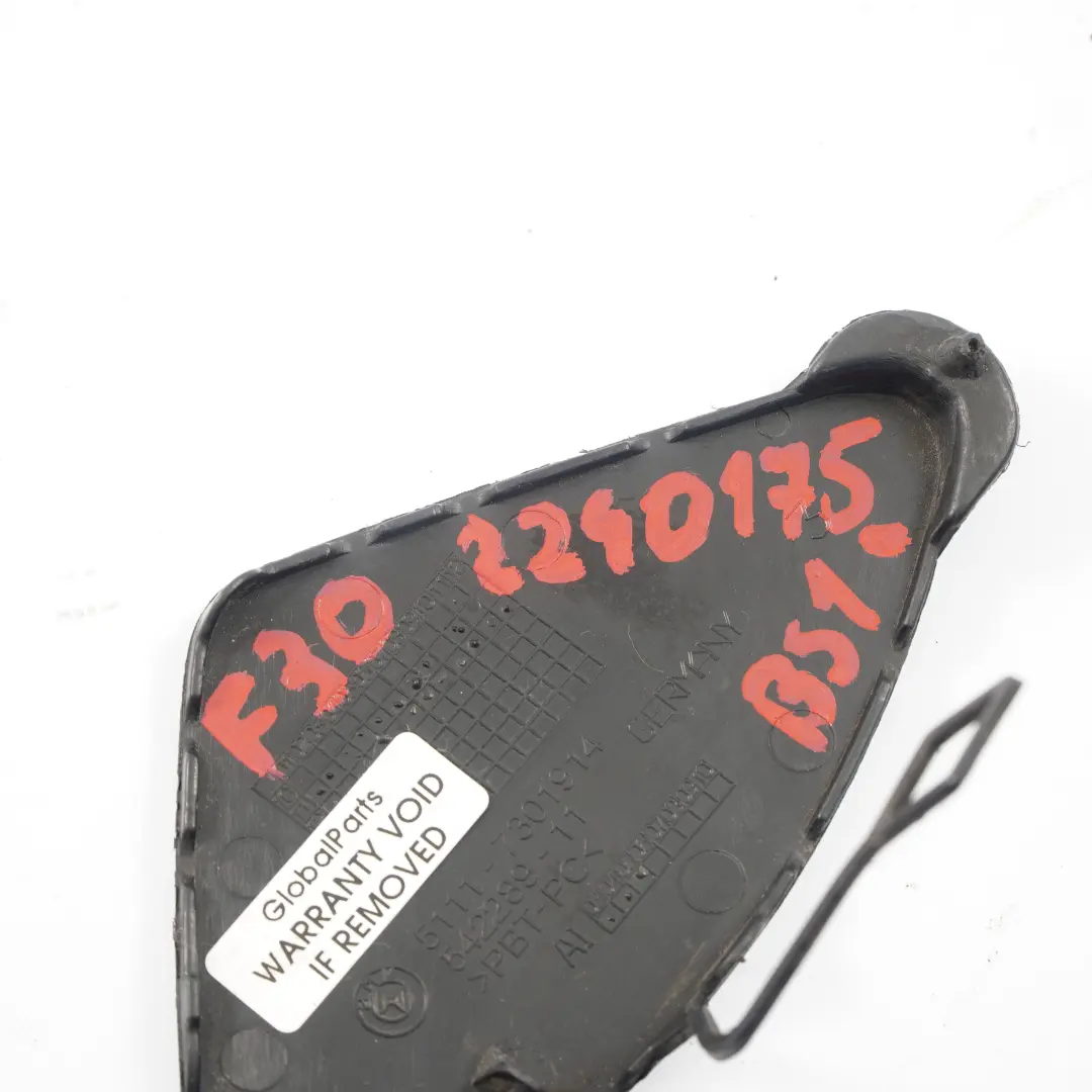  Front Bumper Flap BMW F30 F31 1 Flap Towing Eye Black Sapphire Metallic 7301914 - SKU 2240175-BS1 - Part number 2240175