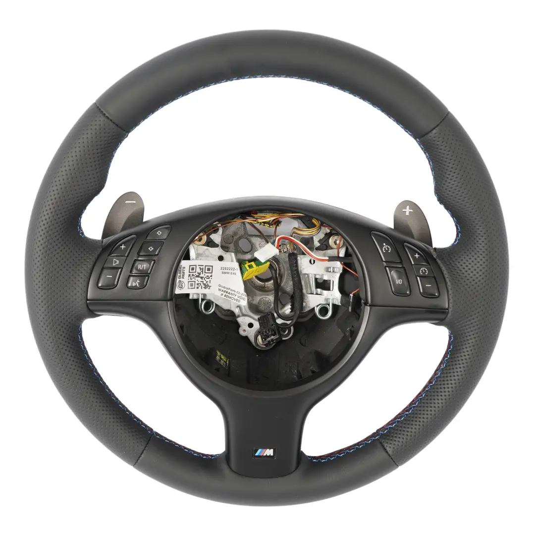 NUOVO Volante in Pelle M Sport Multifunzione SMG Paddleshift per BMW E46 M3 con numero di parte 2282222 BMW E46 M3 NUOVO Volante in Pelle M Sport Multifunzione SMG Paddleshift - SKU 2282222-1 - Numero di parte 2282222