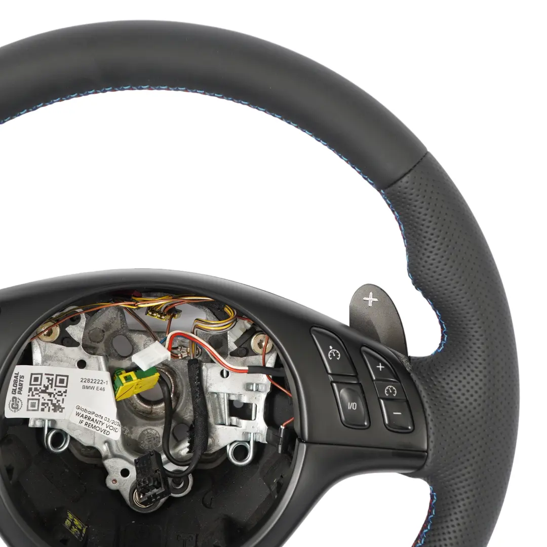 NUOVO Volante in Pelle M Sport Multifunzione SMG Paddleshift per BMW E46 M3 con numero di parte 2282222 BMW E46 M3 NUOVO Volante in Pelle M Sport Multifunzione SMG Paddleshift - SKU 2282222-1 - Numero di parte 2282222