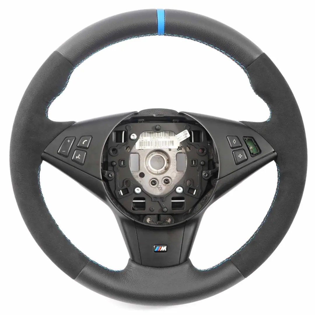 Leather / Alcantara M-Sport Steering Wheel M-threads to BMW E60 E61 E63 NEW Black with Part number 2282751 BMW E60 E61 E63 NEW Black Leather / Alcantara M-Sport Steering Wheel M-threads - SKU 2282751-1 - Part number 2282751