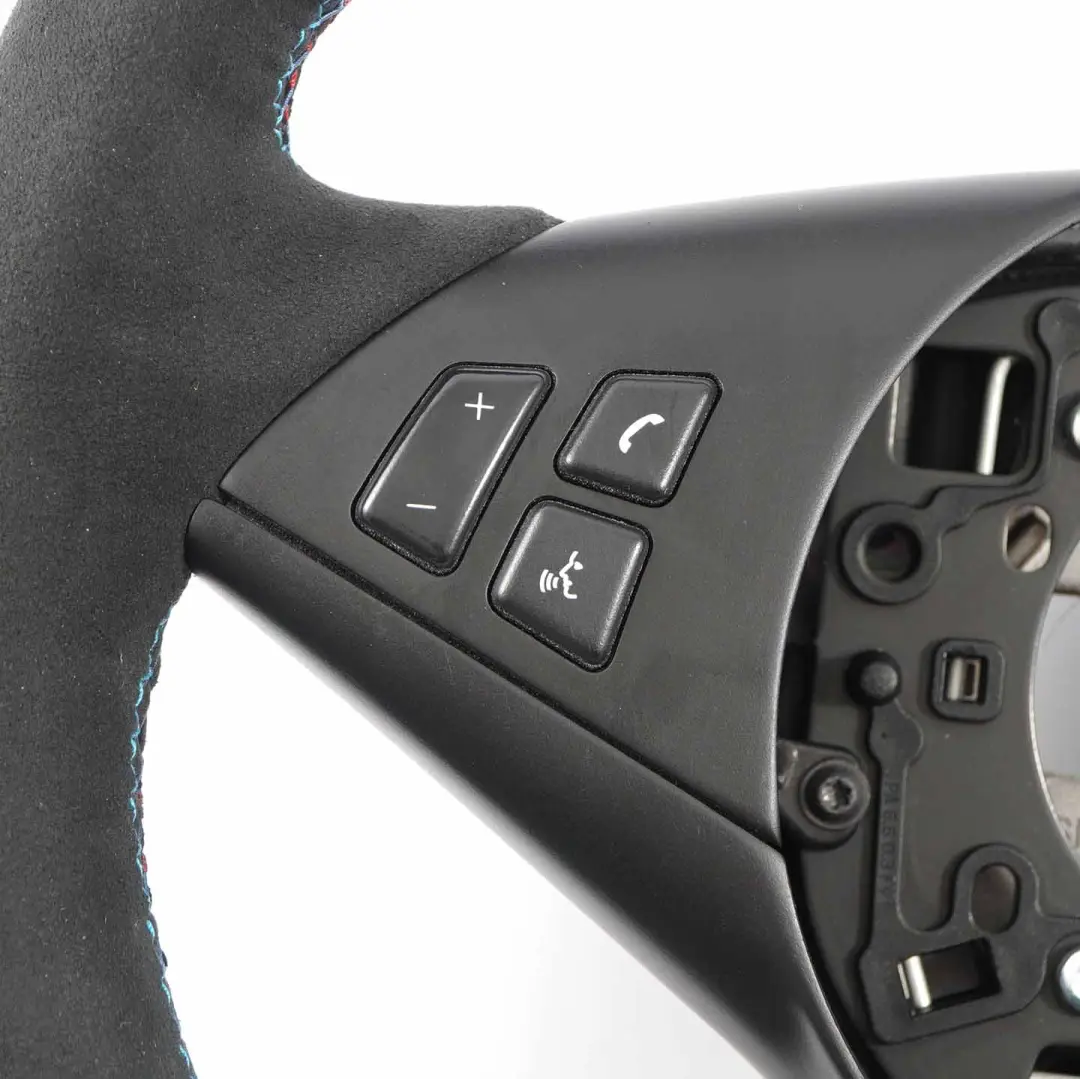 Leather / Alcantara M-Sport Steering Wheel M-threads to BMW E60 E61 E63 NEW Black with Part number 2282751 BMW E60 E61 E63 NEW Black Leather / Alcantara M-Sport Steering Wheel M-threads - SKU 2282751-1 - Part number 2282751