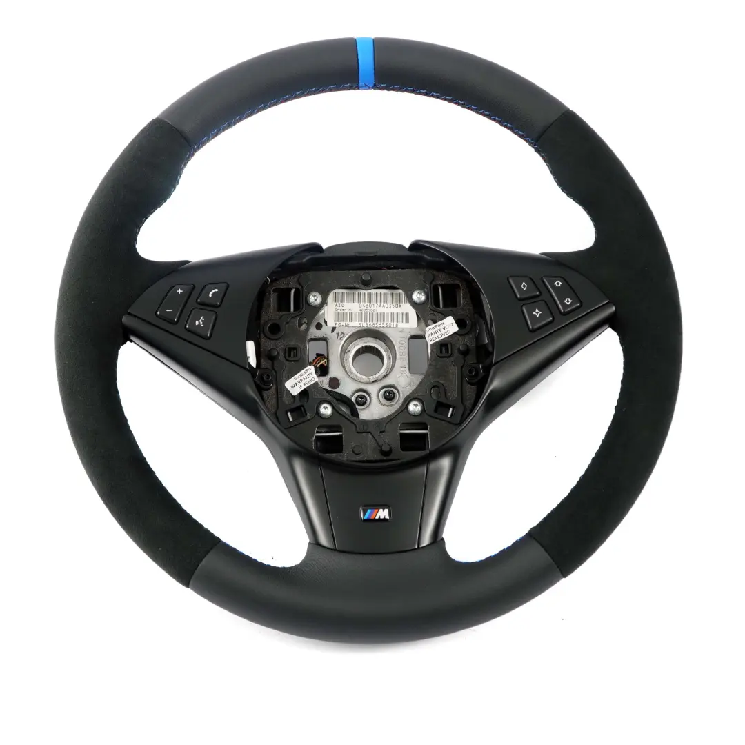 NUEVO cuero Alcantara M-Sport volante M-hilos para BMW E60 E63 con número de pieza 2282751 BMW E60 E63 NUEVO cuero Alcantara M-Sport volante M-hilos - SKU 2282751-2 - Número de pieza 2282751